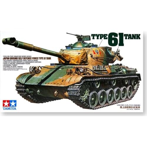 Tamiya 35163 1/35 Type 61 Tank Plastic Assembly Model Building Kits Hobby Toys For Adults Collection DIY
