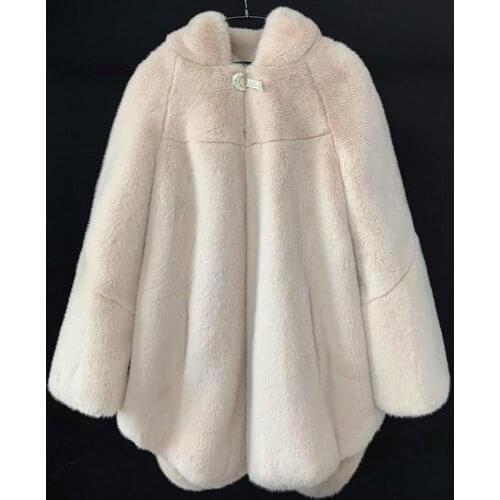 Winter Mink Fur Coats Womens Plus Size Loose Fur Coat Jackets Female Hooded Faux Fur Outwear Womens Warm Mink Fur Parka Jackets