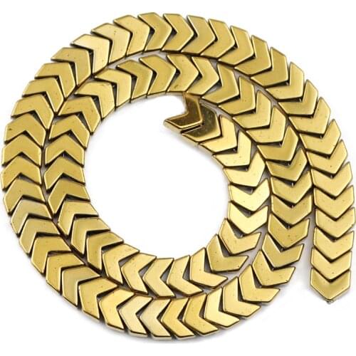 Gold Arrows Shape Natural Hematite 4/8/10MM Loose Spacers Stone Beads For Charm Jewelry Making DIY Pendant Bracelet Accessories