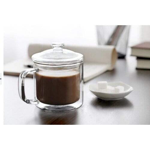 1PC 400ml New Hot Sale Double Glass Wall Retro Classic Large Heat-resistant Glass Tea Cup Coffee Mugs JO 1047