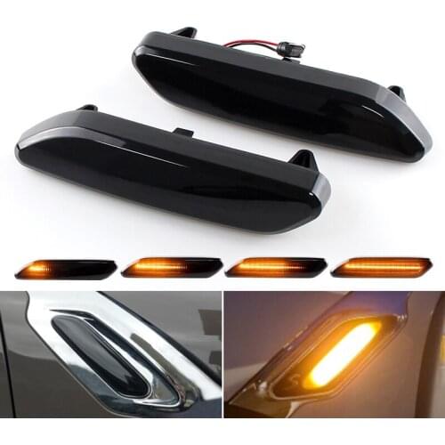 2PCS For Mini Cooper R60 R61 Countryman Paceman 2PCS Dynamic Flowing LED Turn Signal Side Marker Light Blinker Lamp No Error