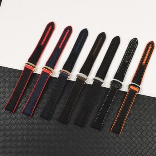 20mm Top brand Wholesale watchband Rubber Silicone back With Nylon Watch Band Belt For OMEGA strap Planet Ocean free tools