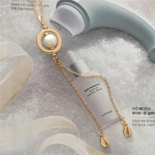 2020 Classic Necklace Simple Imitation Pearl Pendant Choker Necklace for Women Chain Necklaces