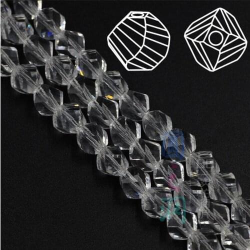 4MM 6MM 8MM 10MM Twisted Faceted Crystal Glass Quartz Austrian crystals Loose Spacer Beads For DIY Fashion Charms Jewelry Making
