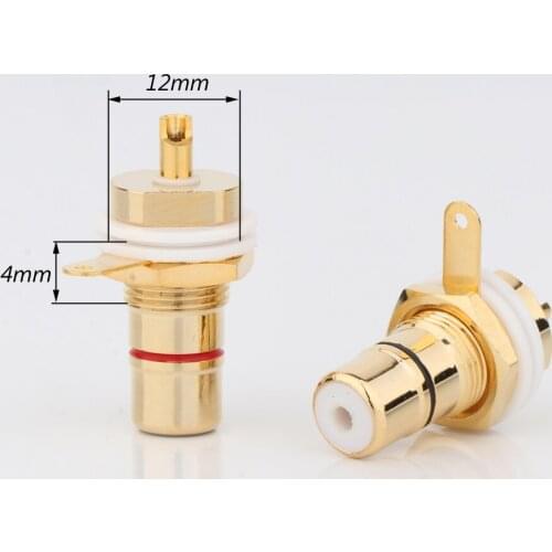 4PCS RS3011 RCA Socket RCA female Panel Mount plug Gold Plated Audio Terminal RCA Panel Mount Chassis