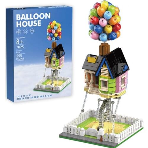 555Pcs Creative Suspended Gravity Building Blocks Balloon Flying House Bricks Model For Children Educational Toys Birthday Gift