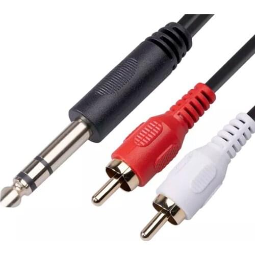 6.3mm Double RCA Stereo Sound Frequency Adapter Y Dispenser RCA Cable FOR PC DVD TV VCR Speakers Camera Video Audio Cable Cord
