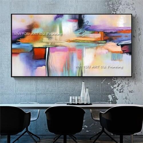 Abstract Colorful Thick Art Handmade Oil Painting Canvas Paintings Wall Pictures Art Wall Artwork For Dining Room Decoration