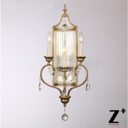 American Vintage Art deco Style Wall lamp lighting crystal 3 lights