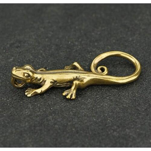 Antique Pure Copper Gecko Figurines Home Decor Miniatures Office Table Tea Set Animal Bronze Collectibles Ornaments Dropshipping