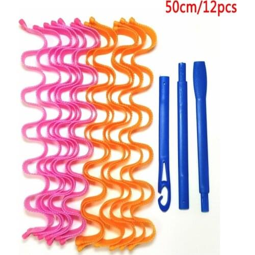 12PCS DIY Hair Curler 30/45/50/55CM Portable Hairstyle Roller Sticks Durable Beauty Makeup Curling Hair Styling Tools