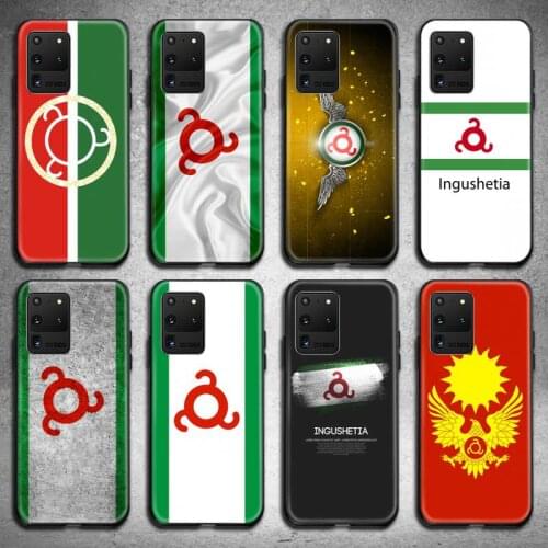 Ingushetia National Flag Phone Case for Samsung S20 plus Ultra S6 S7 edge S8 S9 plus S10 5G lite 2020