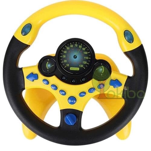 Eletric Simulation Steering Wheel Toy with Light Sound Baby Kids Musical Educational Copilot Stroller Steering Wheel Vocal Toys