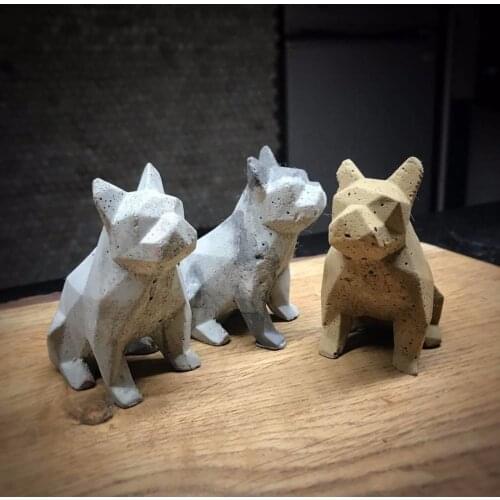 Molds for Plaster Dog Home Decoration Concrete Dog Mold Geometric dog aromatherapy gypsum mold