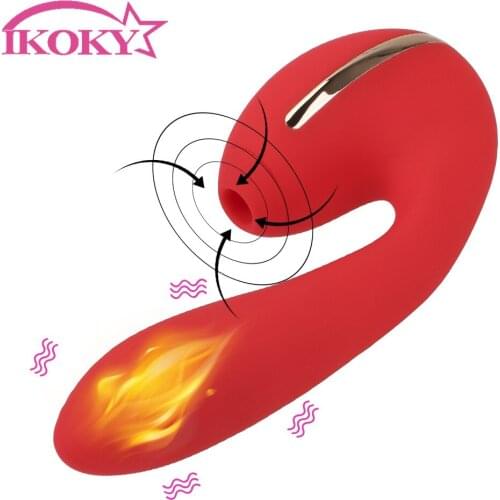 IKOKY Vagina Clit Sucker Clitoris Stimulator Sex Toys for Women Vibrating Oral Sex G Spot Dildo Vibrator Sucking Vibrator