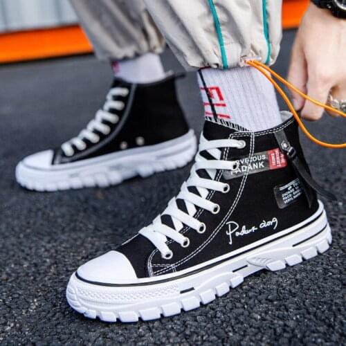 New Platform Casual Shoes Men High Top Cavans Sneakers Autumn Female Walking Shoes White Canvas Shoes Zapatos De Hombre 2021