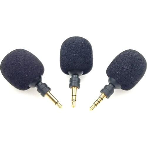 Microphone - Omnidirectional 3.5mm 2/3/4-Pole Microphone with 1 Sponge Windscreen for Laptop, Camera or Digital Audio Recorder