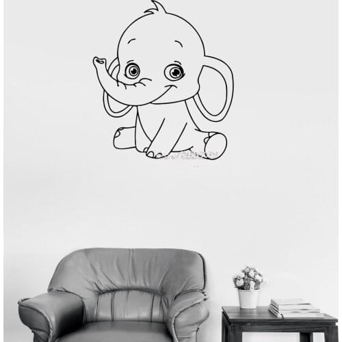 Baby Elephant Cute Animal Wall Stickers Decor Baby Children Kids Room Wall Sticker E-co Friendly Vinyl Wallpaper Mural SA824