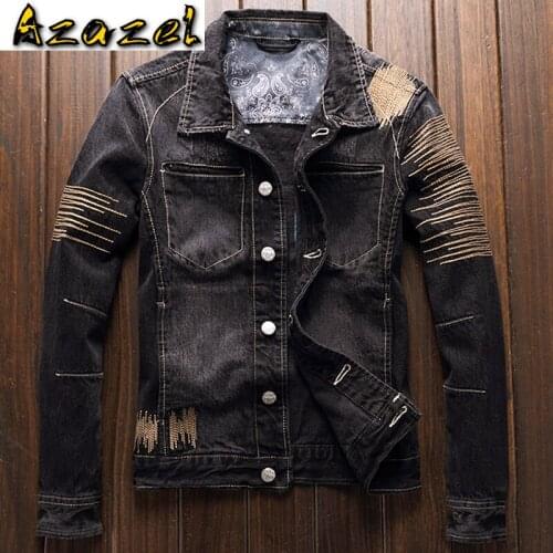 Spring Mens Jeans Jacket Coats Plus Size XXXL European Style Personality Mens Denim Overcoats Mens Brand Streetwear 2019 A222