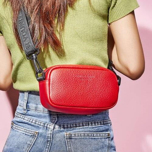 New Fashion Mini Handbag 100% Genuine Leather Women Messenger Bag Simple Ladies Shoulder Bag Small Girls Handy Bags Purse