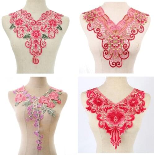 New Arrival Fashion Lace collar , water soluble Craft Sewing Neckline Collar Applique Trims