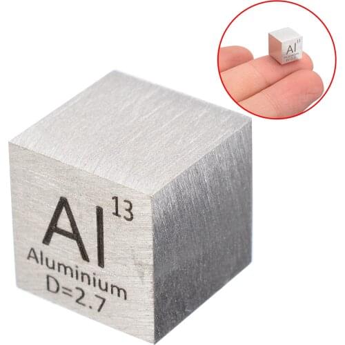 New 99.99% High Purity Aluminum Alloy 10mm Cube Carved Element Periodic Table Cube Aluminum