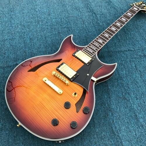 OEM Jazz electric guitar, gold hardware, hollow guitar, free delivery