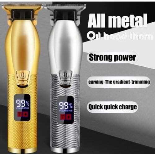 Barber Hair Clipper Rechargeable Electric Professional T-Outliner Finish Cutting Machine Beard Trimmer Shaver Cordless Corded