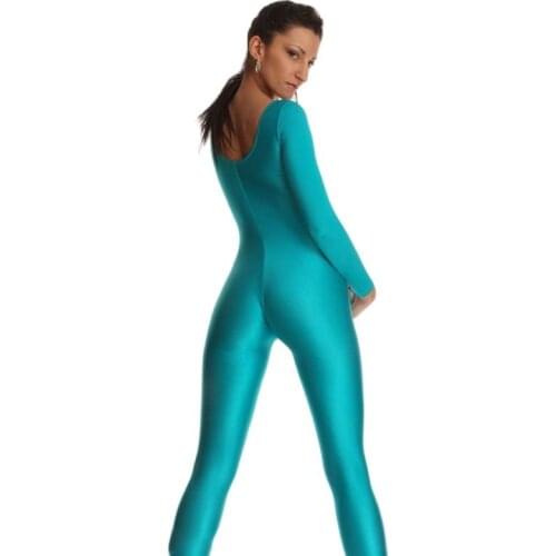Plus Size Jumpsuits Lycra Shiny Full Body Bodysuit Longsleeve Sexy Pantyhose Sexy Tights Shaping Dance Wear For Women F76