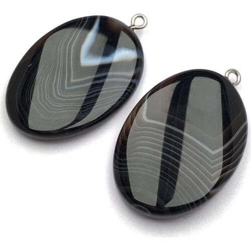Natural Stone agates Pendant Elliptical shape Exquisite Pendants charms for Jewelry making DIY Necklaces Accessories 25x38mm