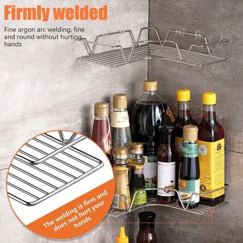 Bathroom Shelf Wall Mount Storage Holder With Suction Cup Shelves For Bathroom No Drilling Kitchen Storage Bathroom Accessories