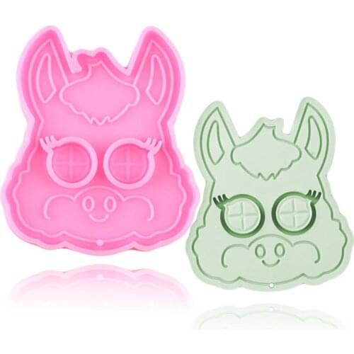 Disney Alpaca Defense Silicone Molds Keychain Epoxy Resin Mold DIY Charms Necklace Jewelry Making Mould Chocolate Candy Moulds