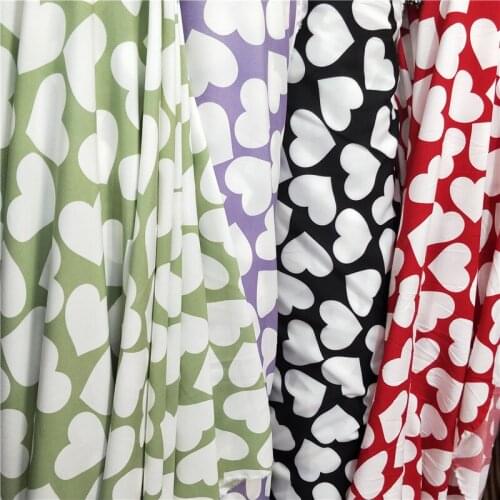 Big Cartoon Heart Fabric For Summer Suit Dress Trousers Material Breathable DIY Fabric