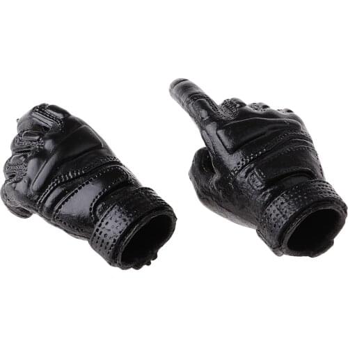 1 Pair 1/6 Scale Black Hand Gloves Action Figure for Doll Male Soldier Model