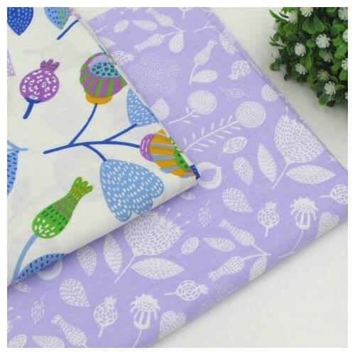 2 pcs 50cm*160cm Elegant Purple Cotton Fabric For Sewing,Pillows,Cushion,Bedding Textile Cloth And Quilting Crafts