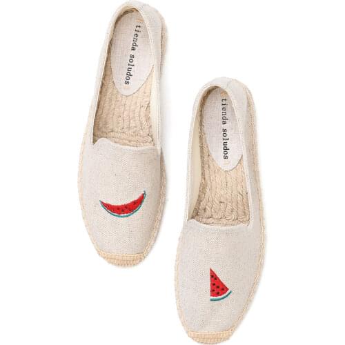 Tienda Soludos Espadrilles For Flat Embroidered 2019 New Special Offer Ballet Flats Hemp Cotton Fabric Sapatos Zapatillas Mujer