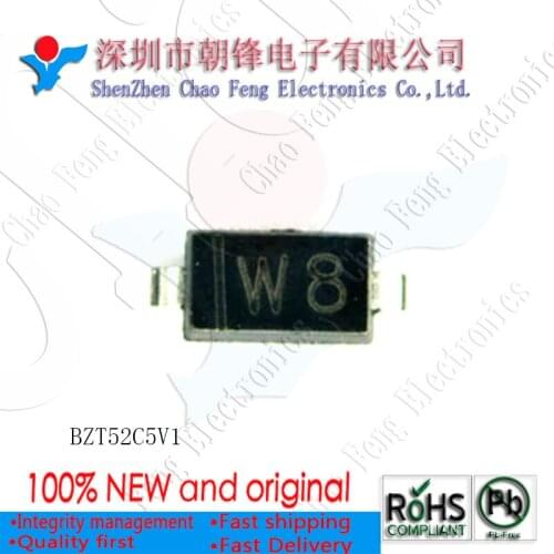 50PCS BZT52C5V1 W8 5.1V I45020AT1G AD SOD-123