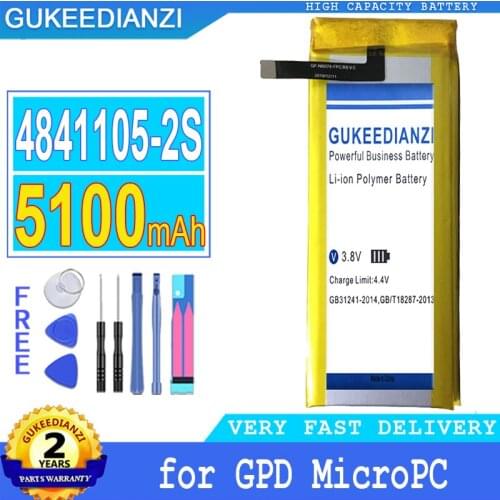 5100mAh GUKEEDIANZI Battery 4841105-2S for GPD MicroPC Handheld Gaming Laptop GamePad Tablet Big Power Bateria