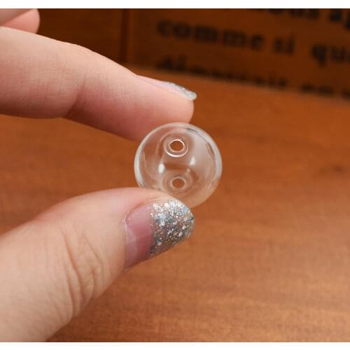 5piece 12-30mm hollow glass ball with double hole round bubble vial glass globe orbs jewelry findings beads