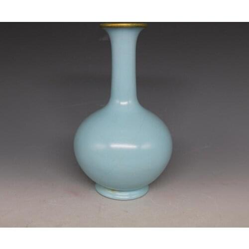 9 Antique SongDynaty Porcelain vase,Ru Kiln sky blue glaze long bottle,hand-painted crafts, Home Decorations&Collection