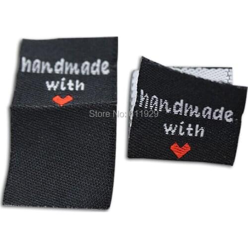 Free shipping stock handmade label/DIY gift labels/craft tag/clothing woven label/cotton tags printing 200 pcs a lot