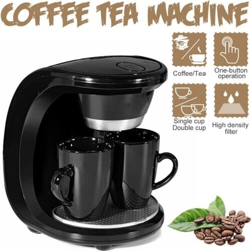 450W Household Electric Steam Drip Coffee Maker Automatic Dual Cup Coffee Machine Dual-use American Coffee Tea Machine 110V/220V