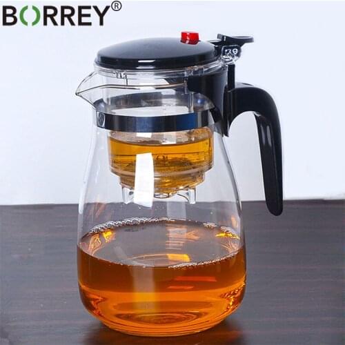 BORREY Heat Resistant Glass Teapot With Infuser Filter Chinese Kung Fu Puer Oolong Tea Teapot 500Ml Kamjove Tea Pot Water Kettle