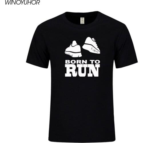 Born To Runs Letters Printed T Shirts Men Summer Fashion Short Sleeve T-shirt Cotton Funny Runner Gift Tops Tee Camiseta