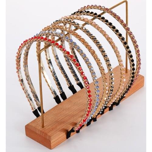 Haimeikang Rhinestone Chain Hair Bands Headbands Fashion Women Hair Accessories Girls Hair Hoop Bezel Headwear Hairbands