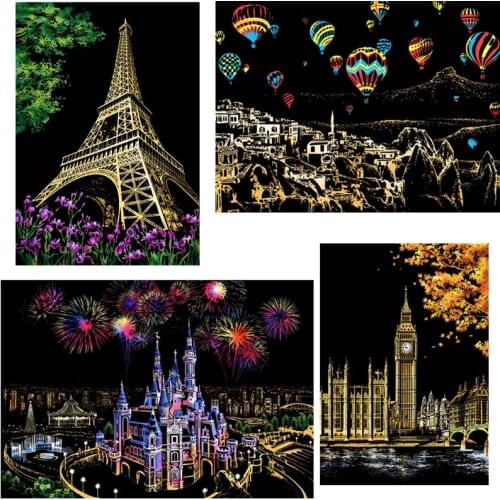 Magic Scratch Painting DIY Art Crafts Educational Toys Colors to paint creation Home Deco. paintings Adult Kids Christmas gifts