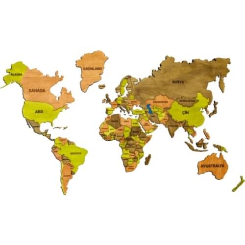 Decorative 3 Dimensional Wooden World Map 5 Kinds Of Color Black Europe Asia Africa Continental Wall Decor Table Decoration Home Gift