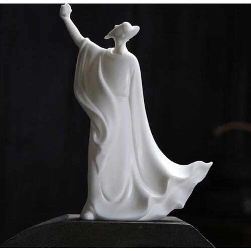Creative Chinese Ceramic Ornaments Ancient Style Character Drunken Zen Home Indoor Office Bookshelf Jewelry