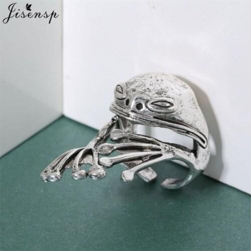 Creative Design Retro Red Garnet Frog Adjustable Rings Women Fashion Animal Ring Frog Toad Metal Wrap Ring Party Xmas Gift 2021
