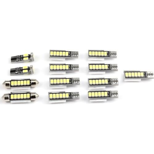 13pcs Perfect White Canbus Error Free LED bulb interior dome map overhead light Kit for Audi A4 B7